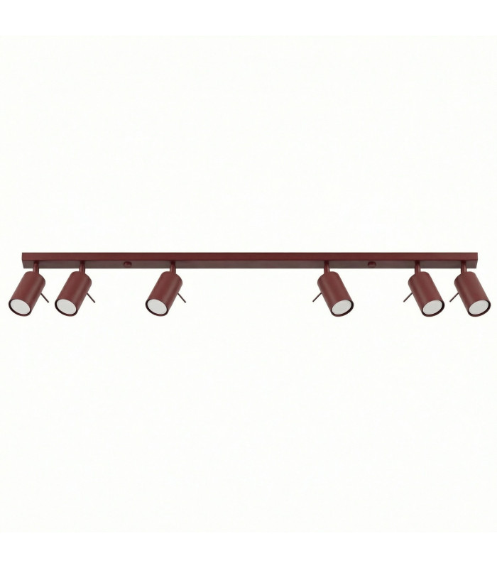Ring Ceiling Spotlight Bar Burgundy 6x GU10-1
