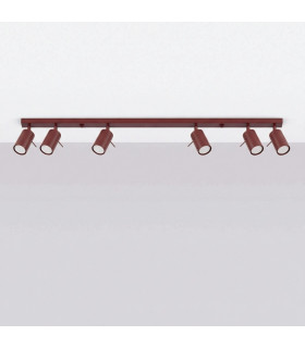 Ring Ceiling Spotlight Bar Burgundy 6x GU10-2
