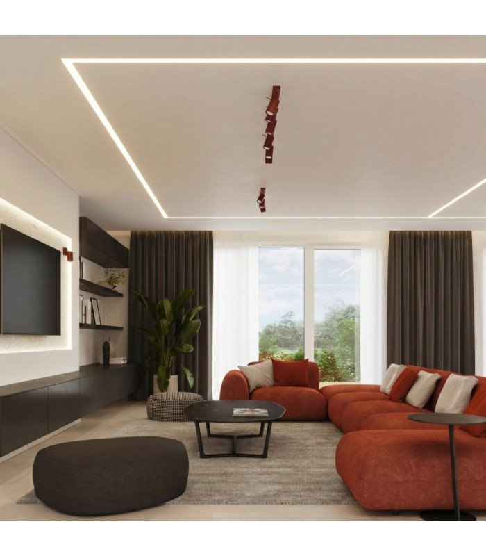 Ring Ceiling Spotlight Bar Burgundy 6x GU10-11