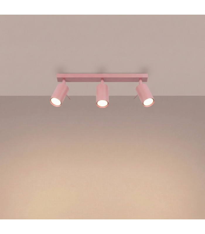 Ring Ceiling Spotlight Bar Pink 3x GU10-3