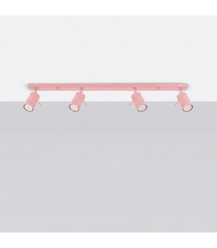 Ring Ceiling Spotlight Bar Pink 4x GU10-2