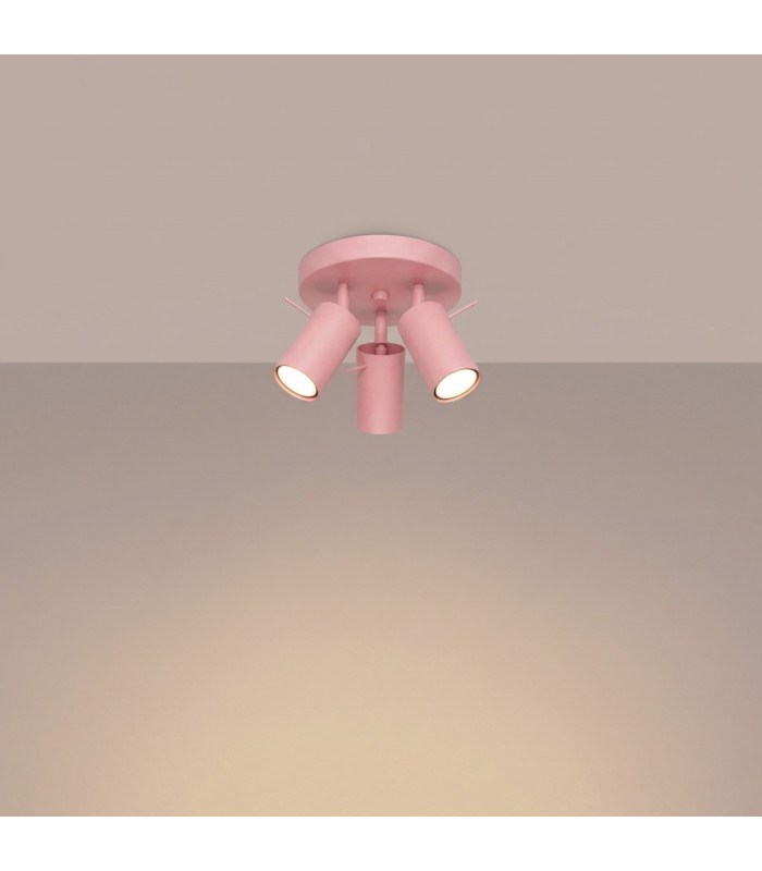 Ring Ceiling Spotlight Clusters Pink 3x GU10-3