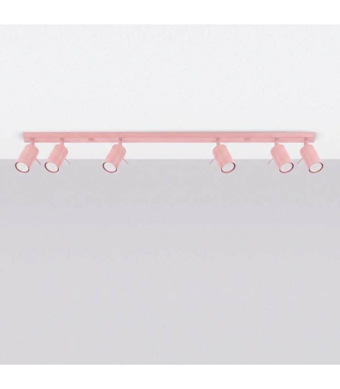 Ring Ceiling Spotlight Bar Pink 6x GU10-2