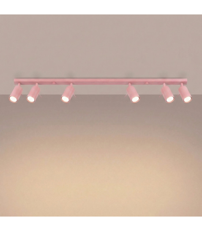 Ring Ceiling Spotlight Bar Pink 6x GU10-3