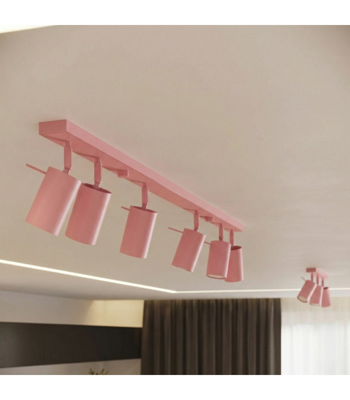 Ring Ceiling Spotlight Bar Pink 6x GU10-13