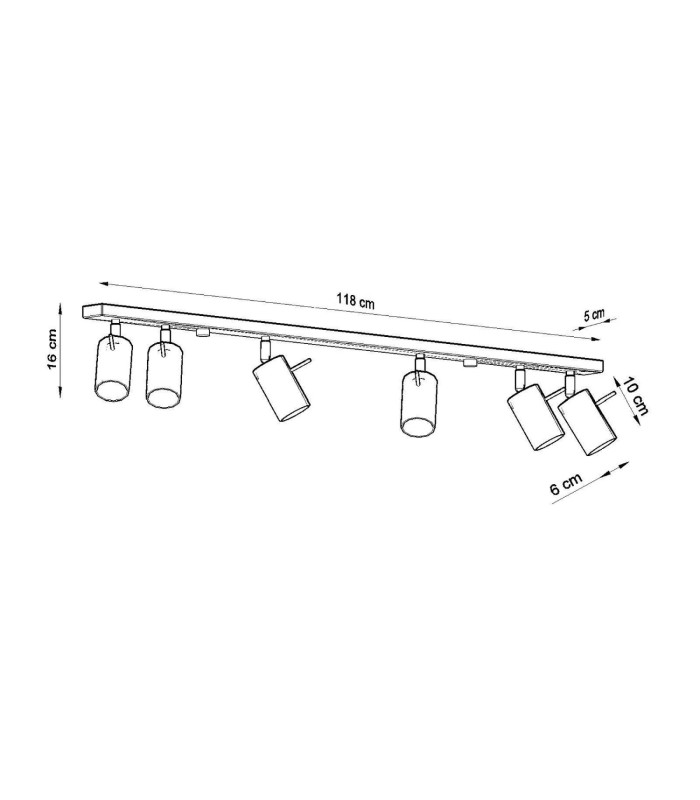 Ring Ceiling Spotlight Bar Sage 6x GU10-9