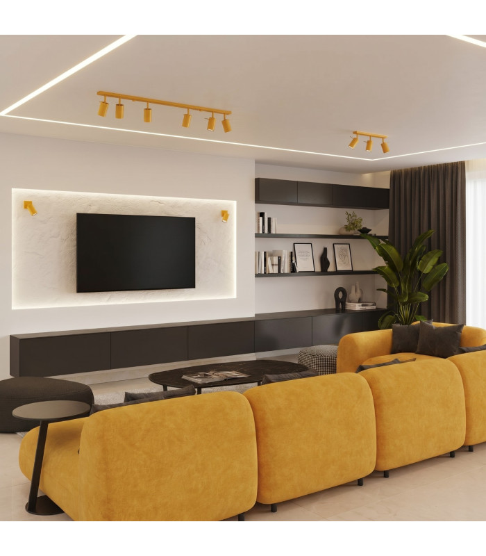 Ring Ceiling Spotlight Bar Yellow 4x GU10-12