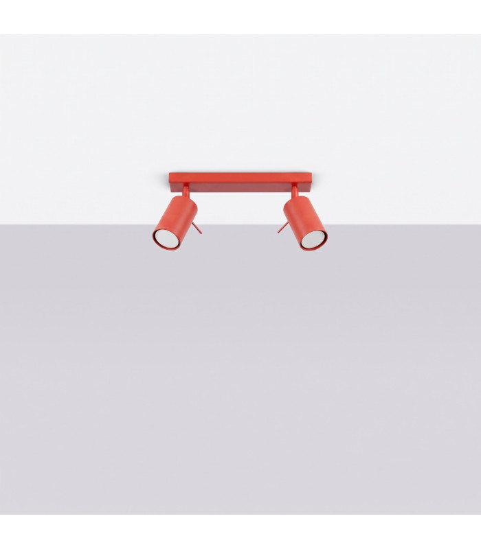 Ring Twin Ceiling Spotlight Red 2x GU10-2