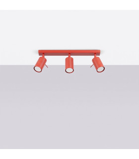 Ring Ceiling Spotlight Bar Red 3x GU10-2