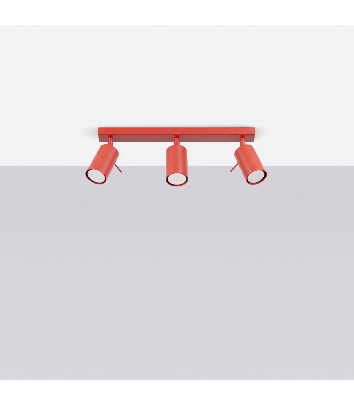Ring Ceiling Spotlight Bar Red 3x GU10-2