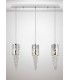 Ceiling Pendant 3 Light G9 Line Polished Chrome, Mosaic Glass, Crystal - 2