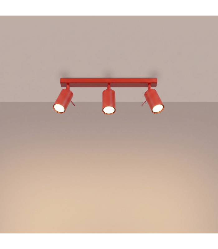 Ring Ceiling Spotlight Bar Red 3x GU10-3