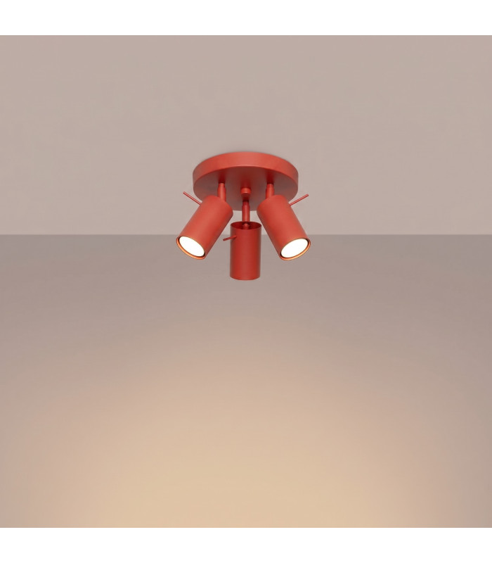 Ring Ceiling Spotlight Clusters Red 3x GU10-3