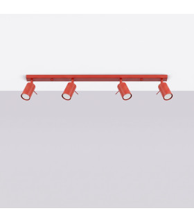Ring Ceiling Spotlight Bar Red 4x GU10-2