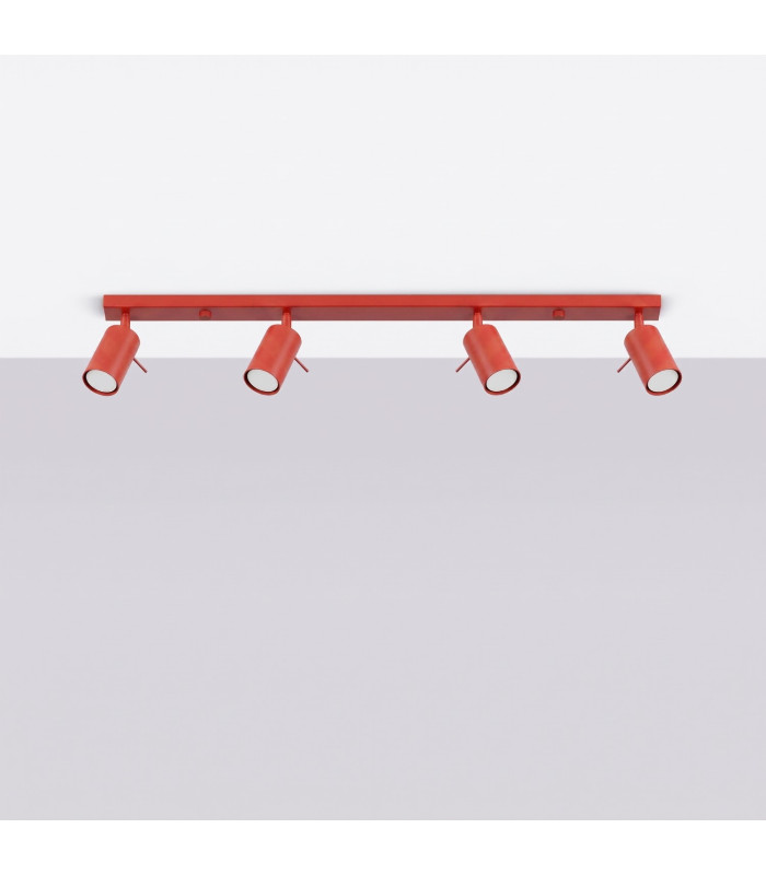 Ring Ceiling Spotlight Bar Red 4x GU10-2