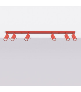 Ring Ceiling Spotlight Bar Red 6x GU10-2
