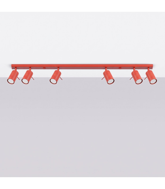 Ring Ceiling Spotlight Bar Red 6x GU10-2