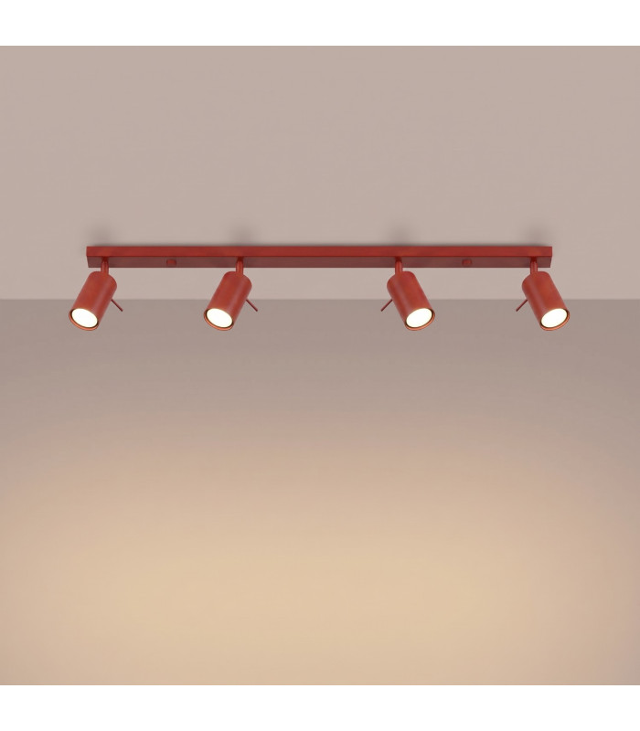 Ring Ceiling Spotlight Bar Red 4x GU10-3