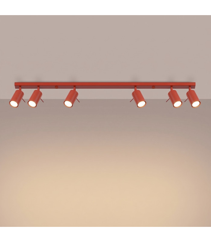 Ring Ceiling Spotlight Bar Red 6x GU10-3