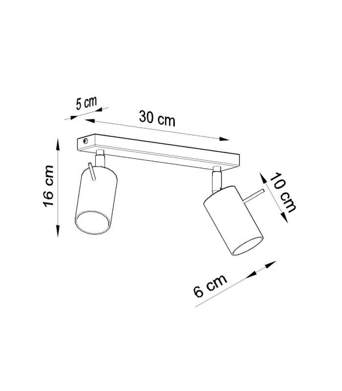 Ring Twin Ceiling Spotlight Red 2x GU10-10