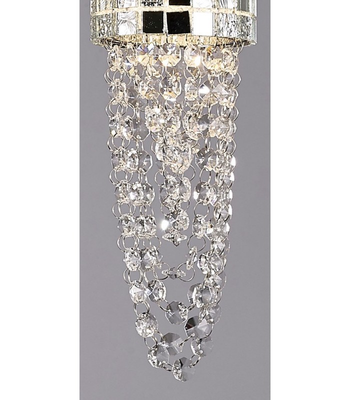 Ceiling Pendant 3 Light G9 Line Polished Chrome, Mosaic Glass, Crystal - 8