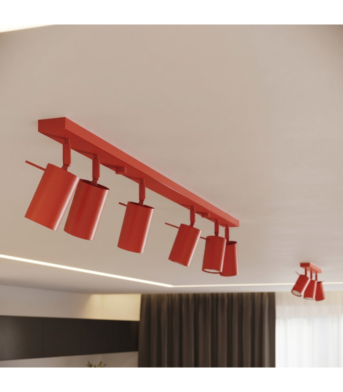 Ring Twin Ceiling Spotlight Red 2x GU10-14