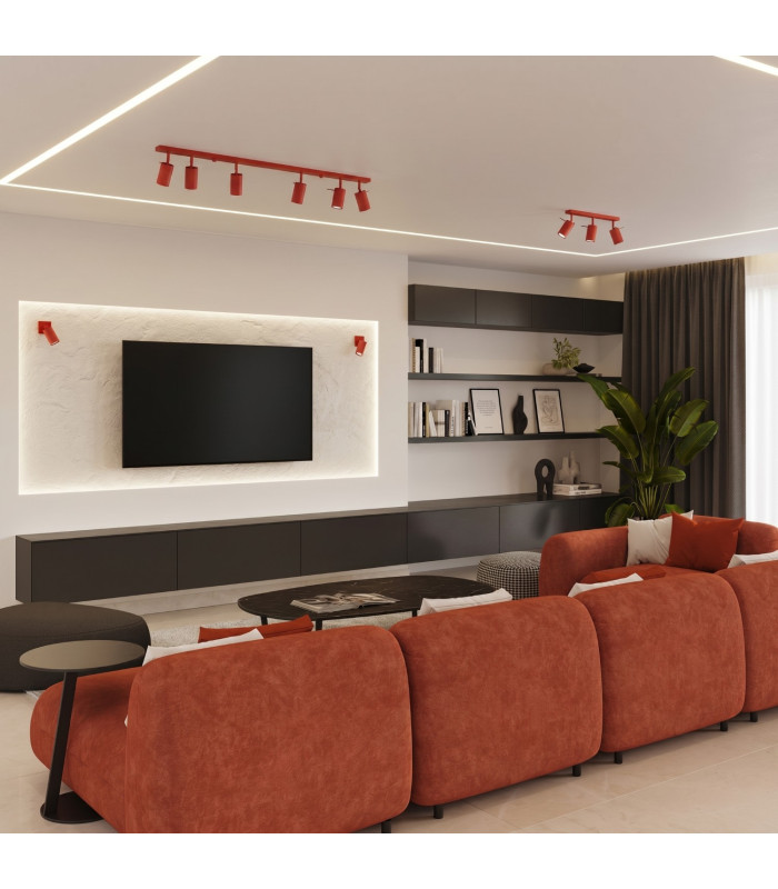 Ring Ceiling Spotlight Bar Red 6x GU10-13