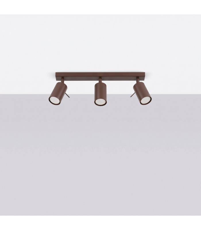 Ring Ceiling Spotlight Bar Brown 3x GU10-2