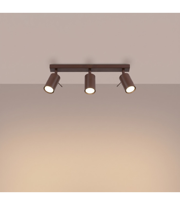 Ring Ceiling Spotlight Bar Brown 3x GU10-3