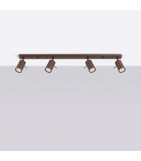 Ring Ceiling Spotlight Bar Brown 4x GU10-2