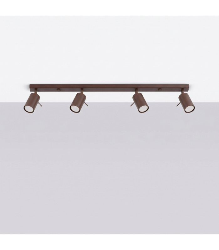Ring Ceiling Spotlight Bar Brown 4x GU10-2