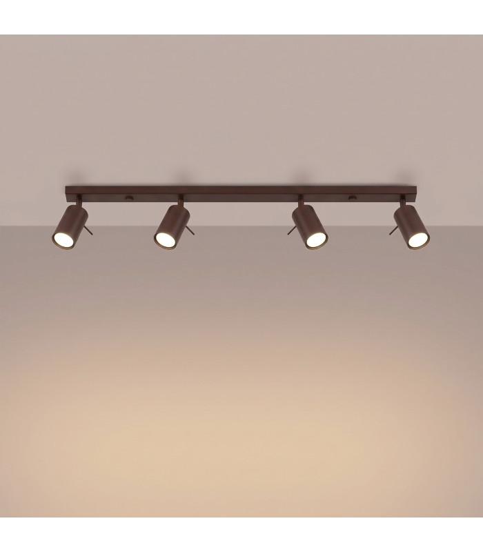 Ring Ceiling Spotlight Bar Brown 4x GU10-3