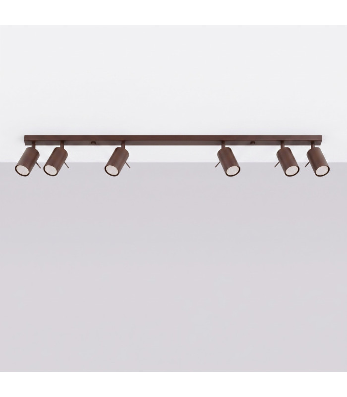 Ring Ceiling Spotlight Bar Brown 6x GU10-2