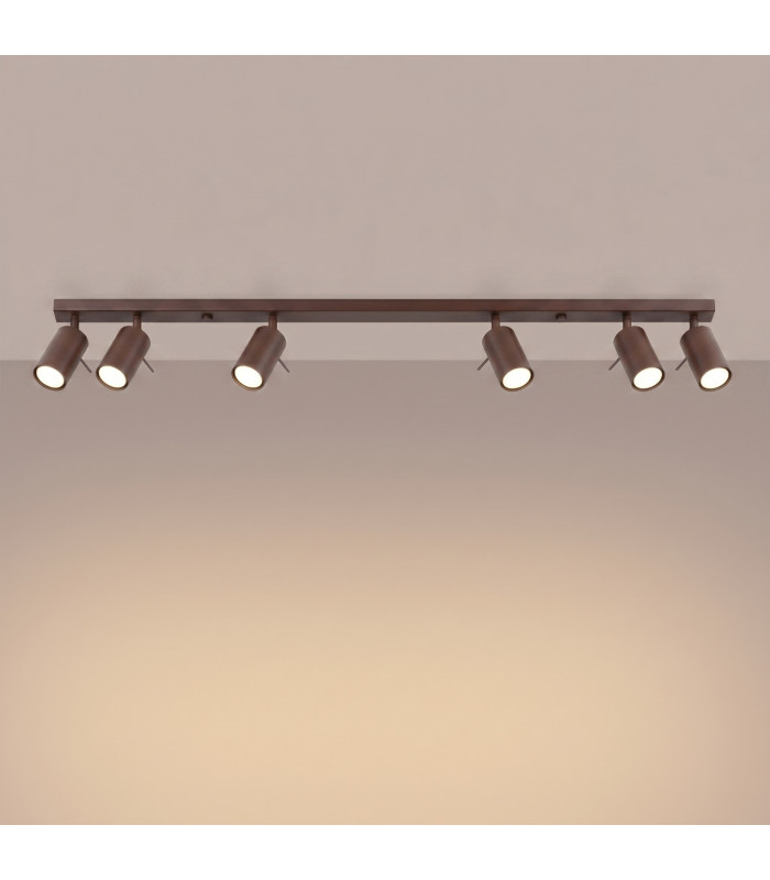 Ring Ceiling Spotlight Bar Brown 6x GU10-3