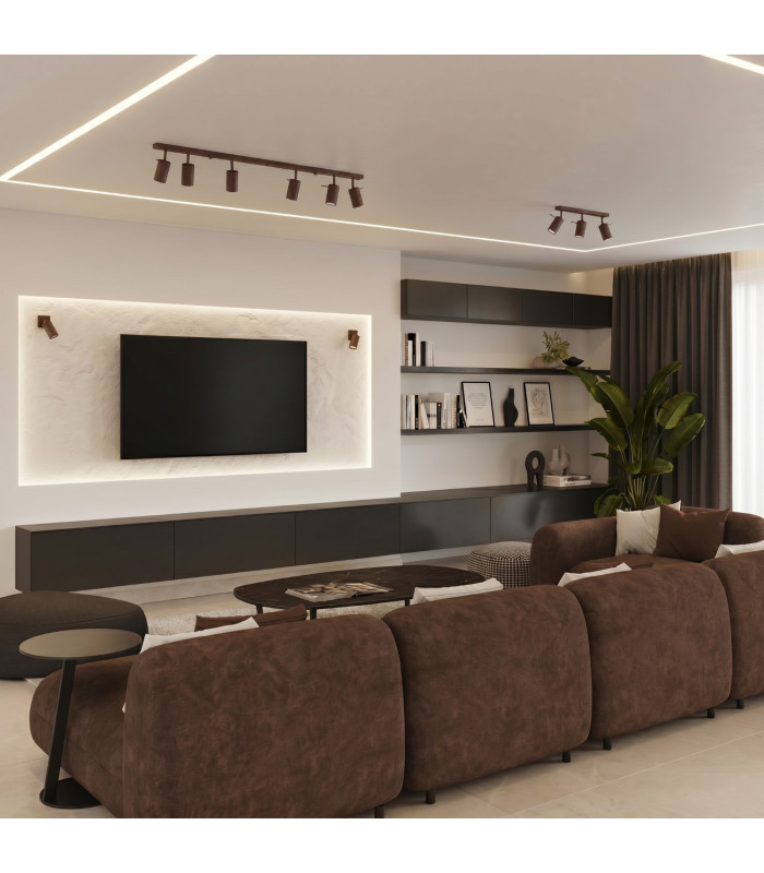 Ring Ceiling Spotlight Clusters Brown 3x GU10-12