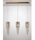 Ceiling Pendant 3 Light G9 Line Rose Gold, Mosaic Glass, Crystal - 2