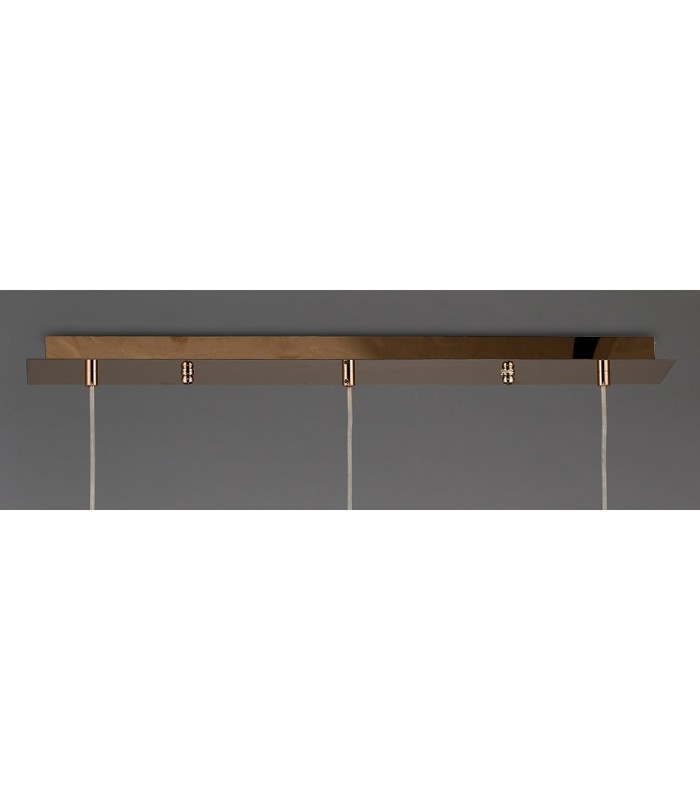 Ceiling Pendant 3 Light G9 Line Rose Gold, Mosaic Glass, Crystal - 4