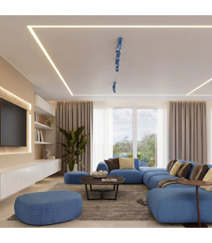 Ring Ceiling Spotlight Bar Blue 4x GU10-11