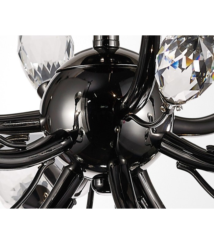 Semi Flush Ceiling 9 Light G4 Black Chrome, Clear Crystal - 7