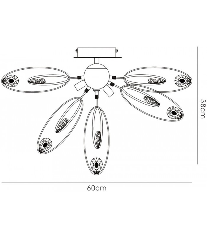 Ceiling 6 Light G9 Polished Chrome, Crystal - 3