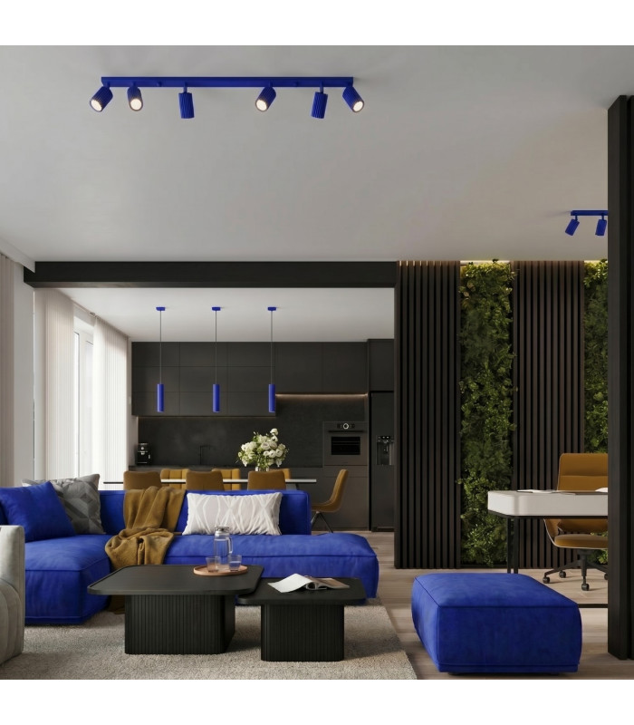 Karbon Slim Pendant Ceiling Light Ultramarine 1x GU10-10