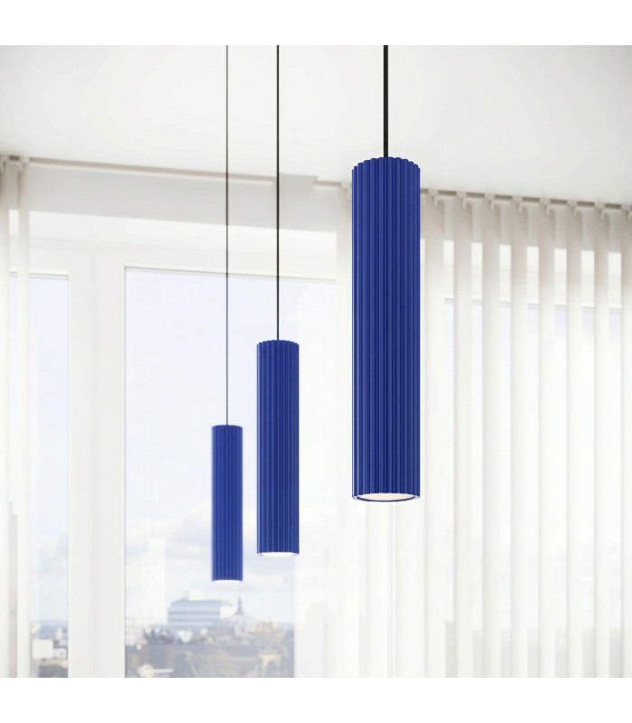 Karbon Slim Pendant Ceiling Light Ultramarine 1x GU10-12
