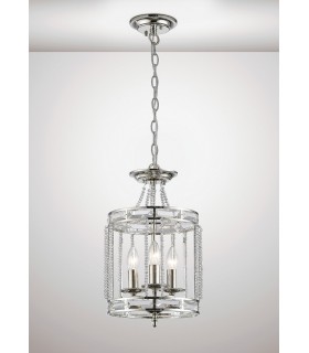 Ceiling Pendant 3 Light E14 Polished Nickel, Crystal - 2