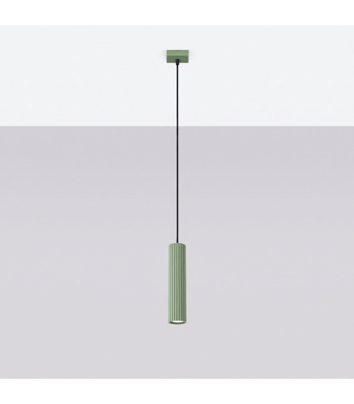 Karbon Slim Pendant Ceiling Light Sage 1x GU10-2
