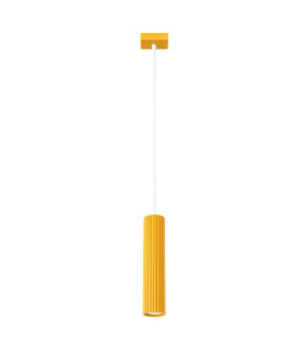 Karbon Slim Pendant Ceiling Light Yellow 1x GU10-1
