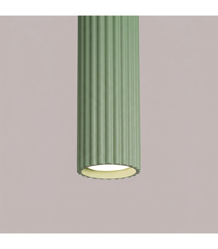 Karbon Slim Pendant Ceiling Light Sage 1x GU10-4