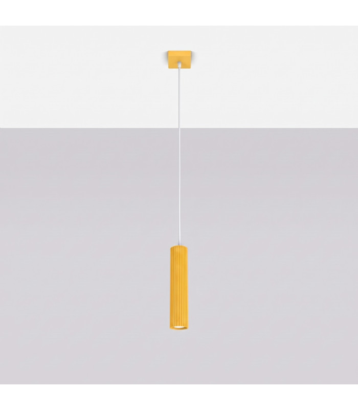 Karbon Slim Pendant Ceiling Light Yellow 1x GU10-2