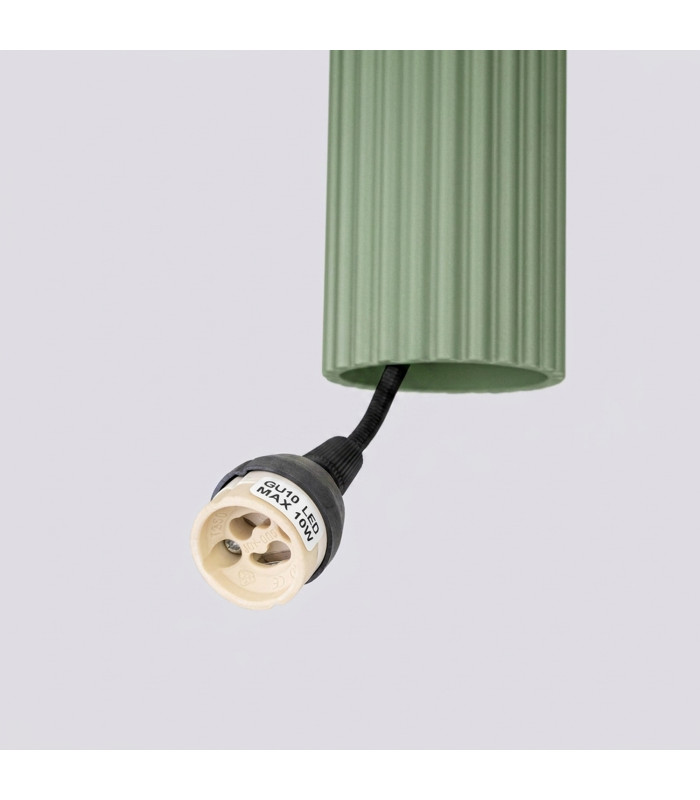 Karbon Slim Pendant Ceiling Light Sage 1x GU10-6