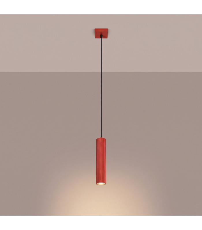 Karbon Slim Pendant Ceiling Light Red 1x GU10-3