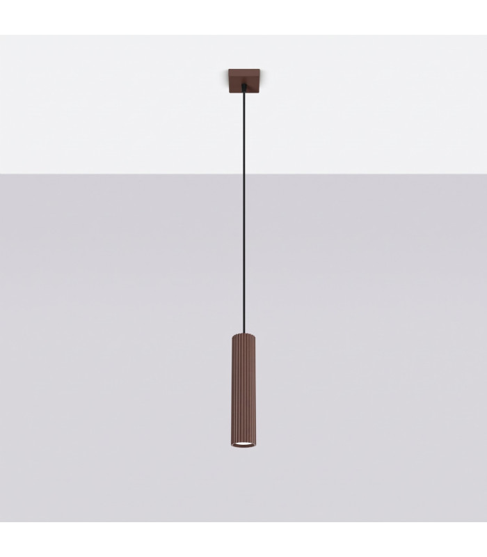 Karbon Slim Pendant Ceiling Light Brown 1x GU10-2